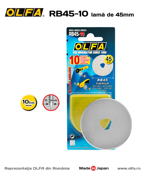 OLFA RB45-10 Lamă pentru tăieri cercuri de 45 mm